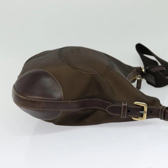 PRADA Shoulder Bag Canvas Brown Gold Auth ep9878 - Picture 9 of 15